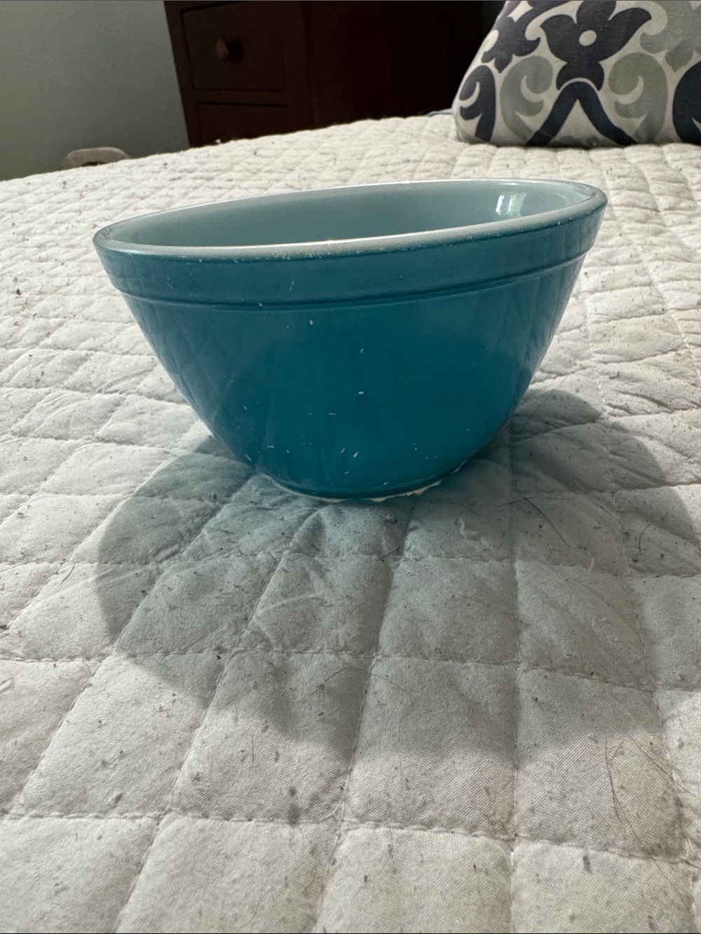 Pyrex Turquoise Ceramic Mixing Bowl